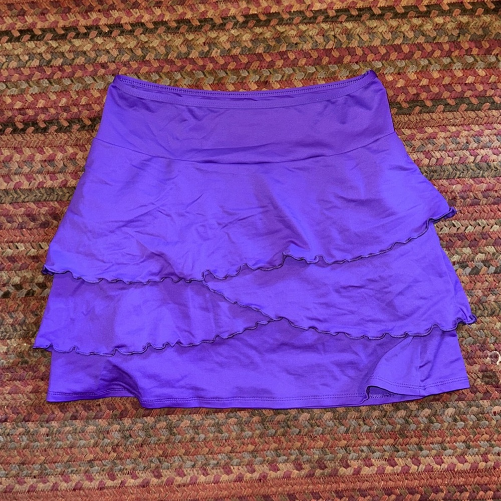 Vibrant Purple Ruffled Mini Skirt